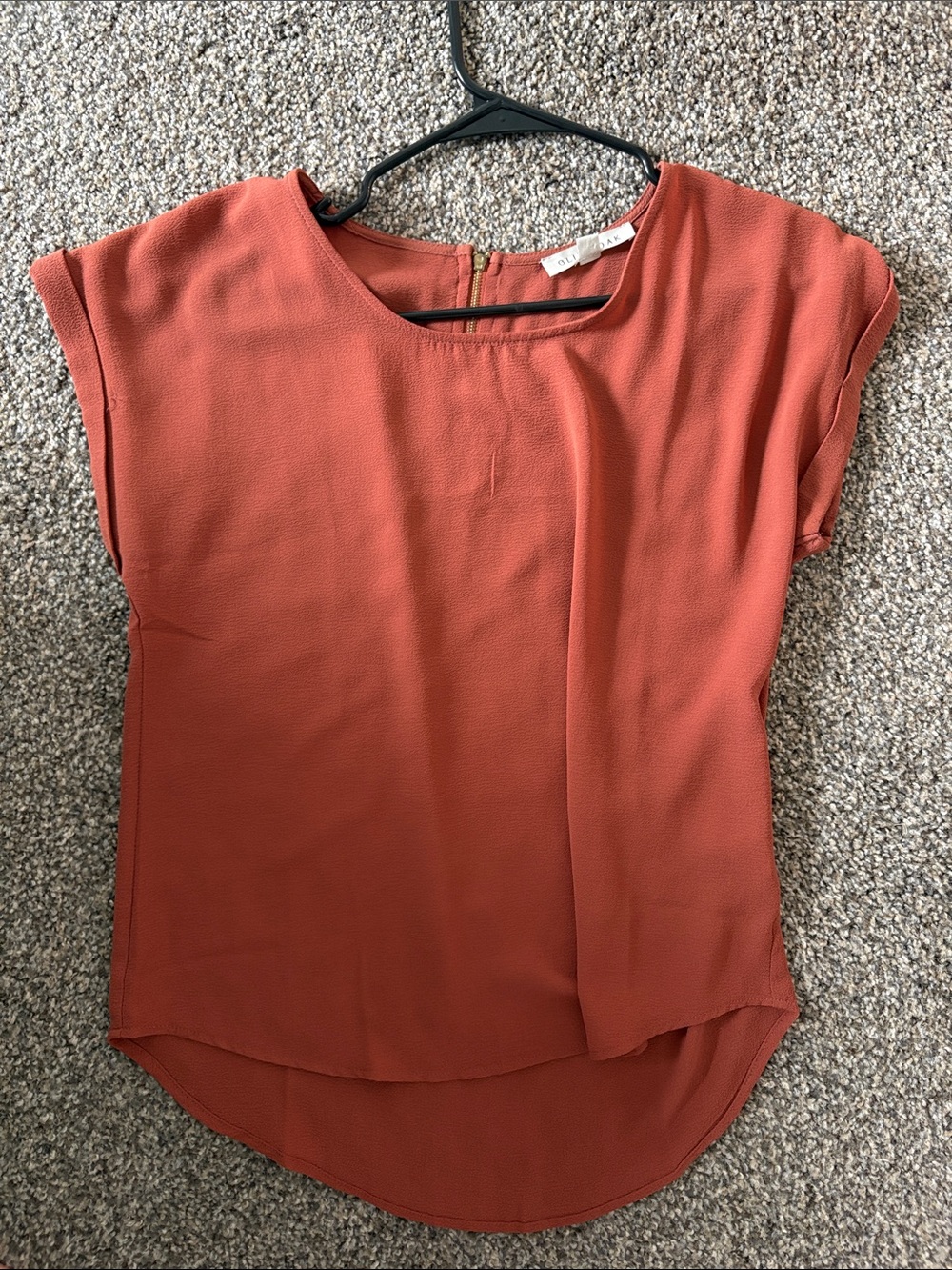 Women's Short Sleeve Blouse - Rust Orange
